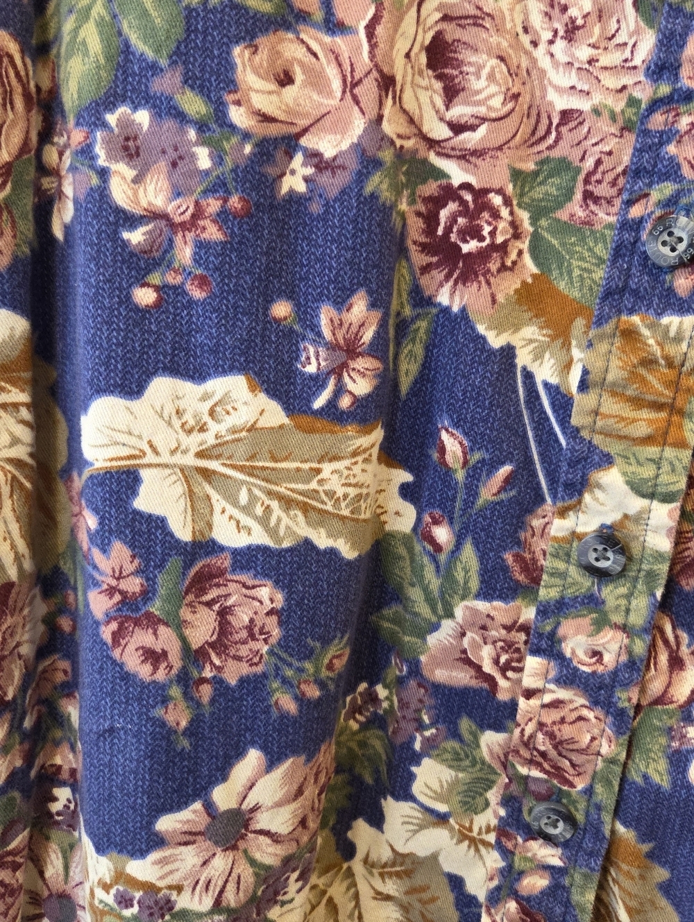 ​Vintage 90s Route 66 Floral Button Down Shirt XL Cotton Cottagecore Grannycore - Picture 2 of 15